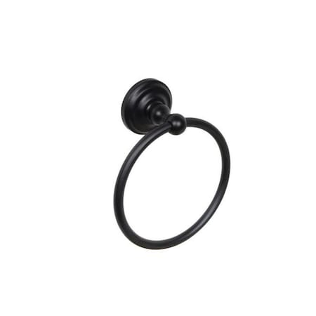 Daphnes Dinnette Ventura Collection Metal Towel Ring; Matte Black DA1629298